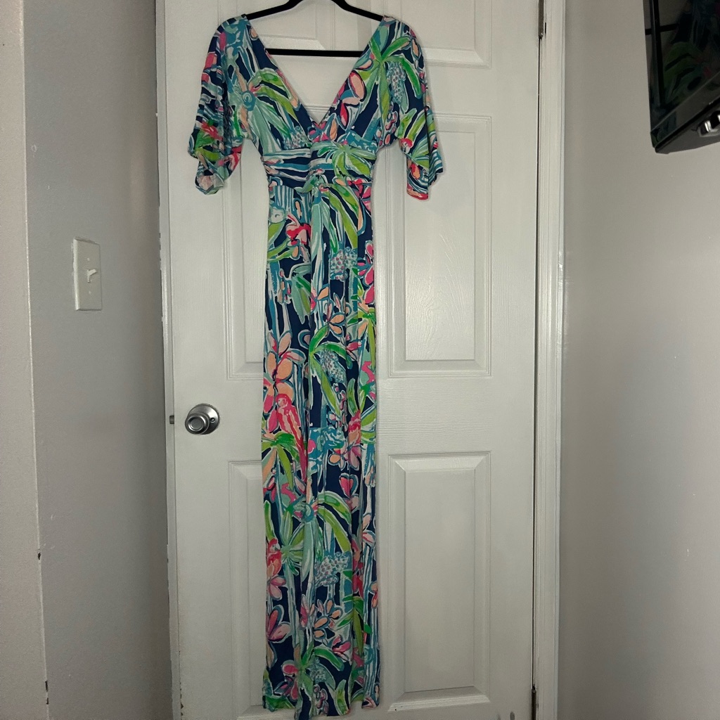 Lilly Pulitzer Pop Up Jungle Hoppin Parigi Maxi Dress Xxs